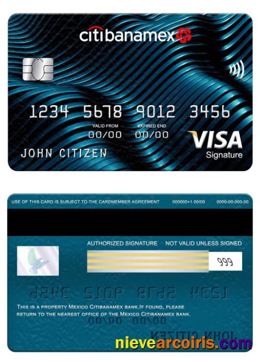 Mexico Citibanamex bank visa signature card